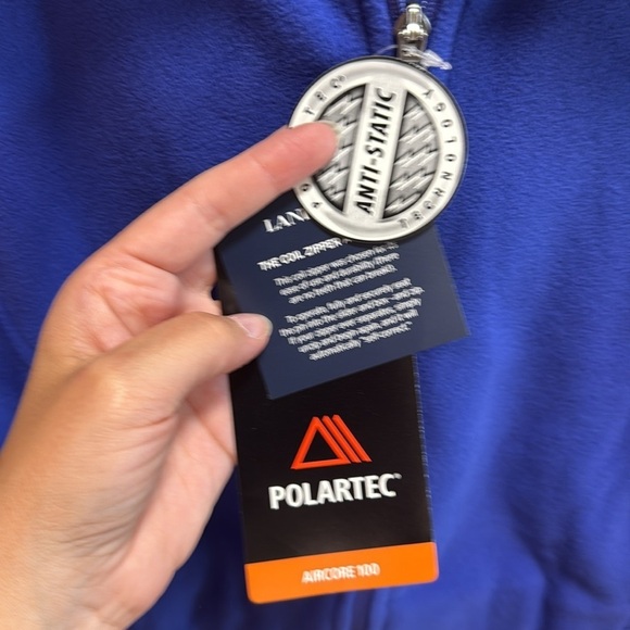 NWT Lands End Polartec Aircore 100 Blue Fleece Zip Up Jacket size XL/ 18 - Picture 6 of 9